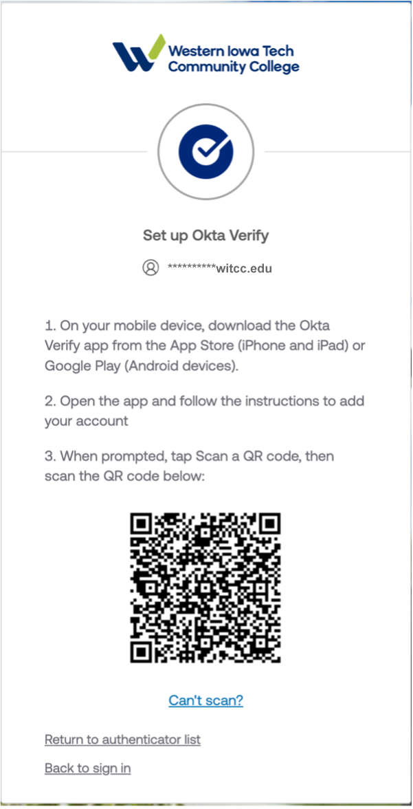 OKTA Verify Step 3b
