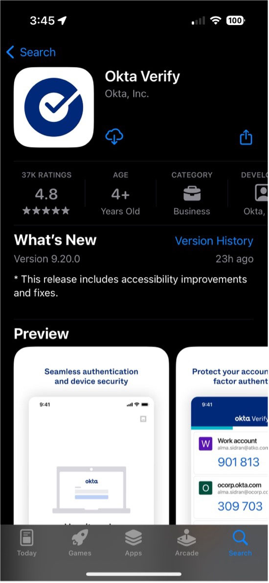 OKTA Verify Step 4a